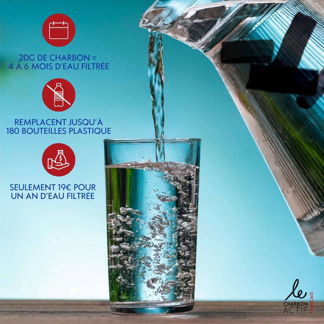 Aktivkohle-Wasserfilter Granulat – 8 Beutel Für Karaffen & Flaschen, Reinigt In 20 Min
