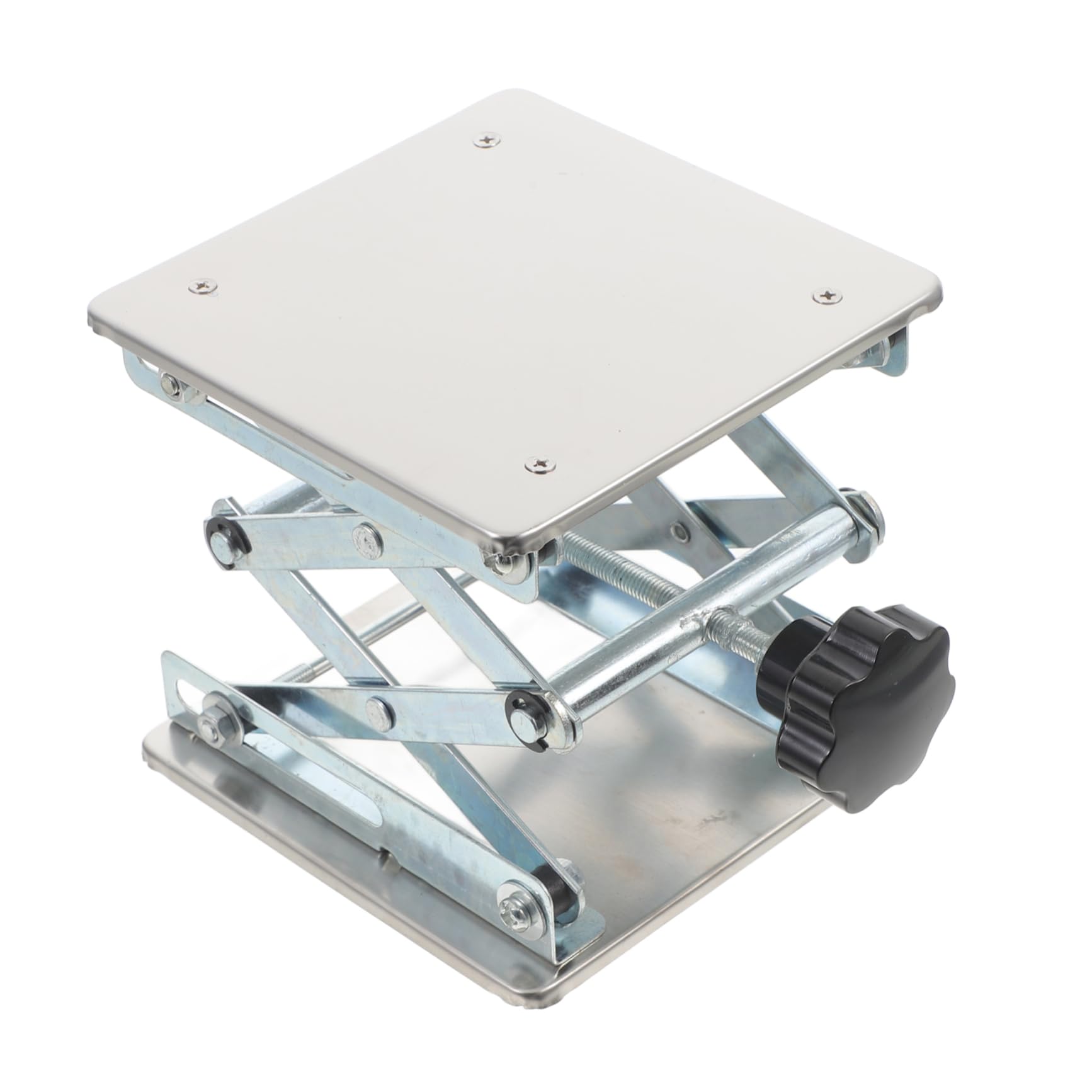 Zerodeko laboratorio stand di supporto jack del laboratorio scientifico per sollevare regolabile piattaforma di sollevamento sollevatore a forbice Acciaio inossidabile Silver