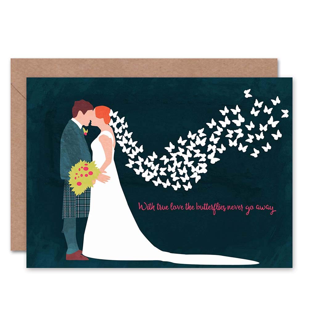 Wee Blue Coo GREETINGS CARD BIRTHDAY GIFT WEDDING TRUE LOVE BUTTERFLIES
