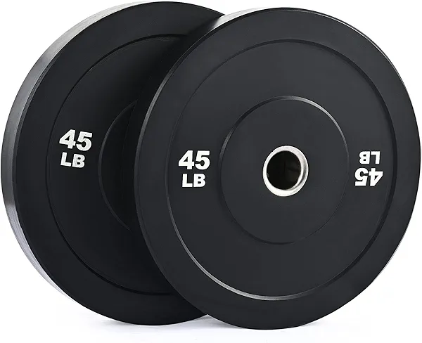 ZELUS Weight Plate Set of 2, Twin 2" Bumper Plates for Strength and Training Fitness, Olympic Weight Set with Rubber Barbell Dumbbell Plates Stainless Steel Inserts for Pro or Home Gyms