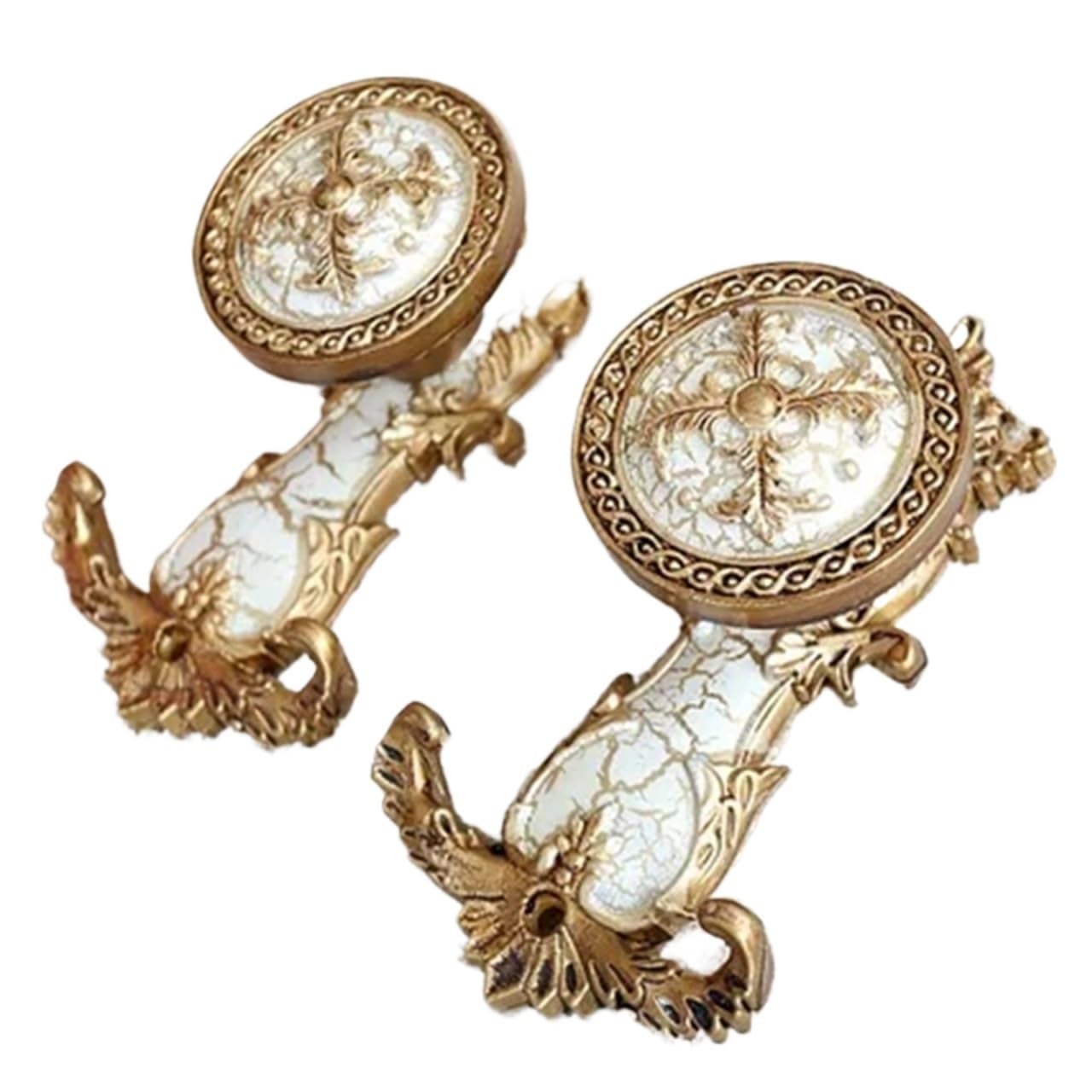 Lot de 2 crochets for rideaux en bronze, support mural, accessoires