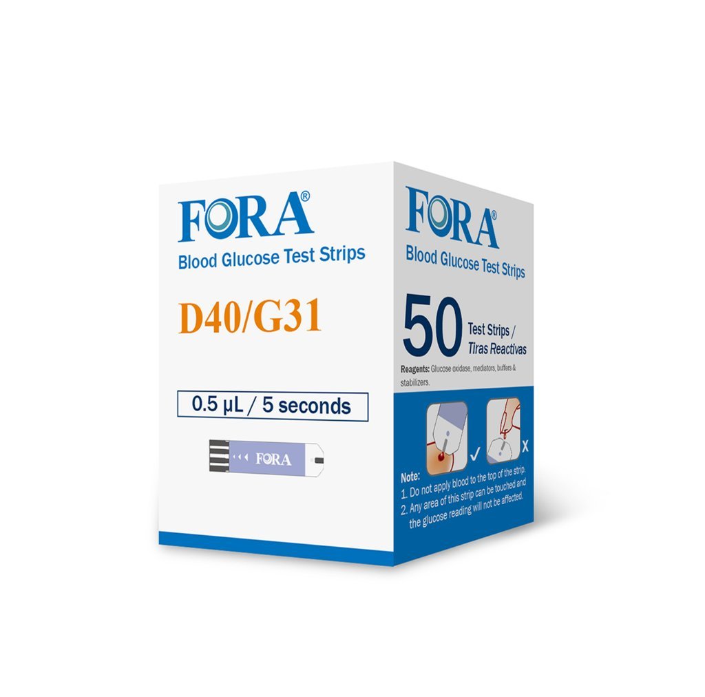 Fora D40 / G31 Blood Glucose Test Strips, 50 Strips Expires 1/31/2018