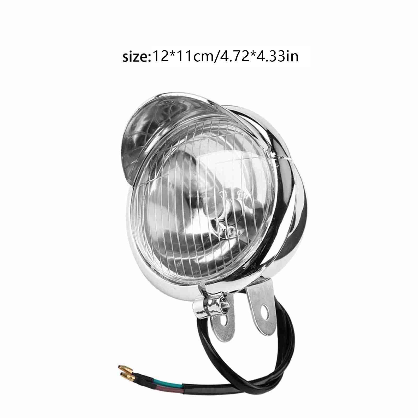 Qiilu faro moto custom faro moto custom Moto universale DC 12V retro fendinebbia lampada faro adatto per retro headlight