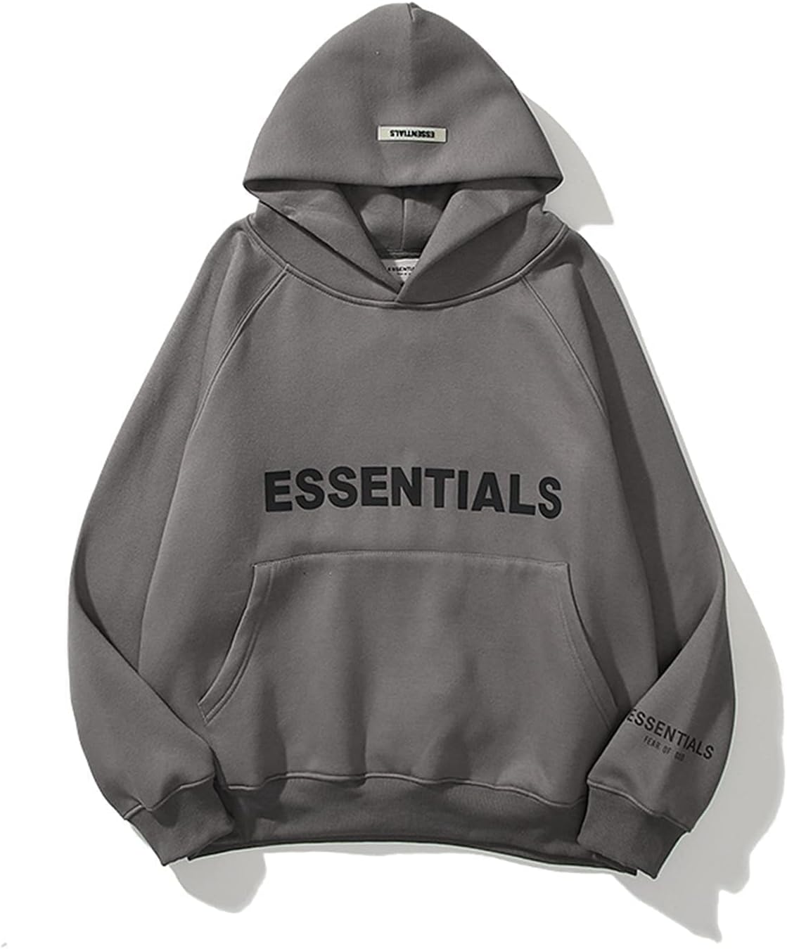 Yisss Men's and women's letter fleece sweater hoodie, hip-hop pullover, warm and comfortable fashion sweater