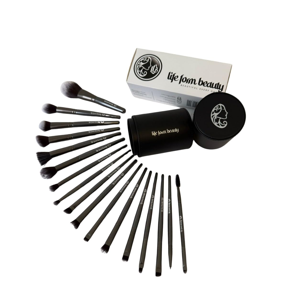 Kit di pennelli da trucco professionali con setole sintetiche morbide + custodia