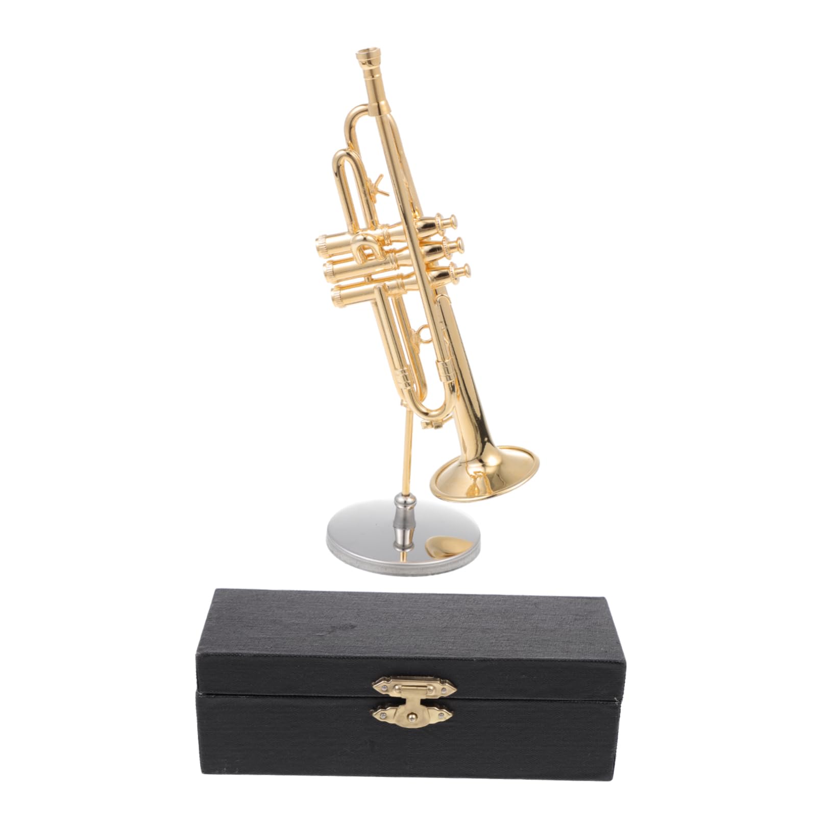 FUNOMOCYA Gold Plated Trumpet Mini Trumpet Model Unique Musical Instrument Decoration for Home
