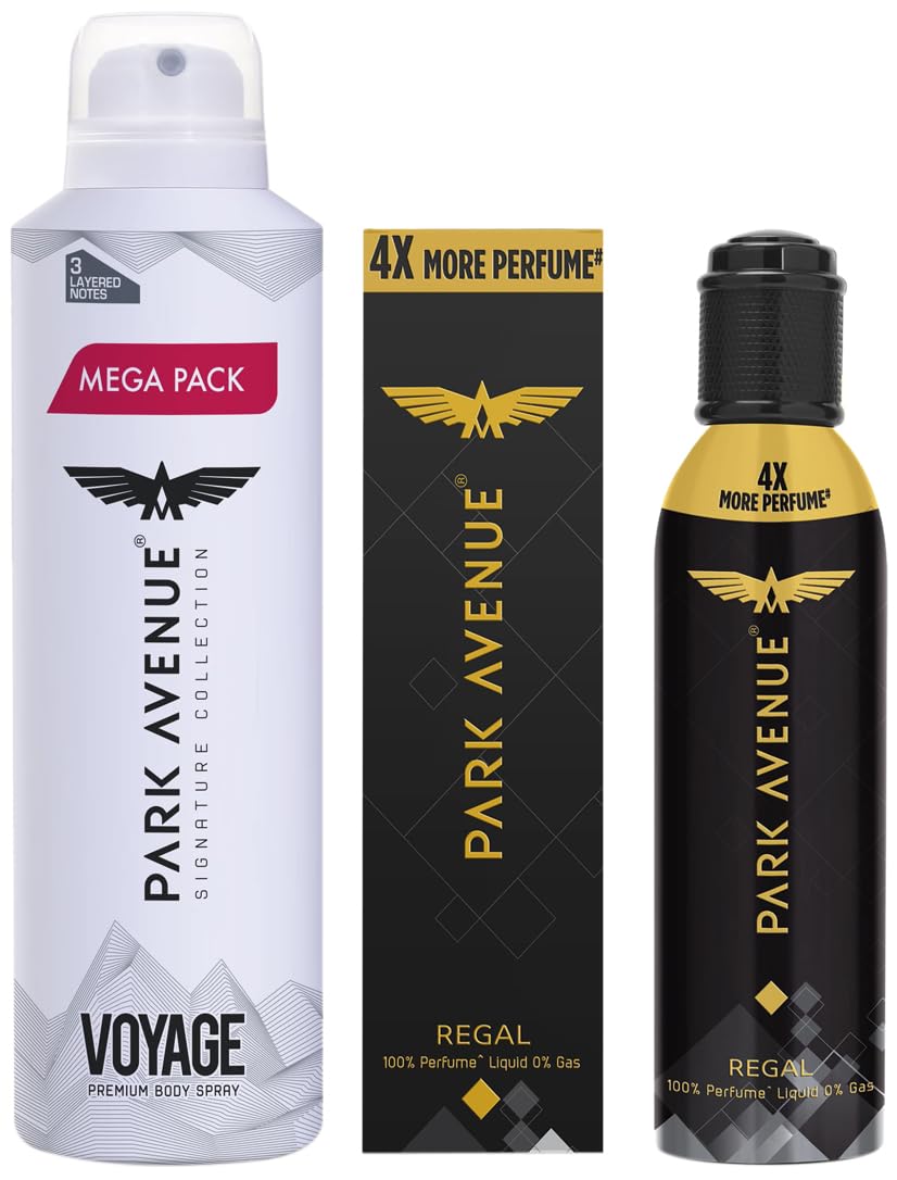 Park Avenue Voyage Signature Collection Amber Spray Deodorant For Men, 220Ml And Regal Premium Perfume For Men, 150Ml,1 Count-picture-38
