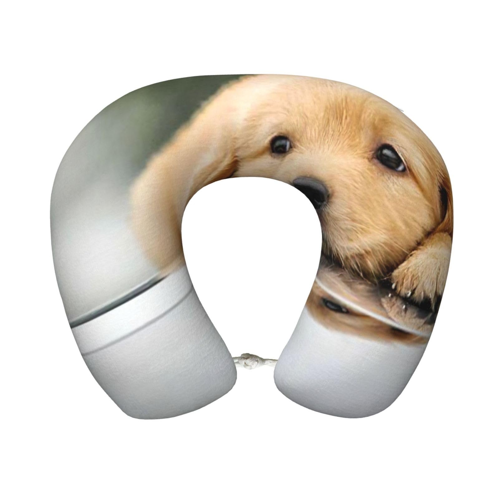 yagDAA Lazy Dog Puppy Print U-Shape Travel Neck Pillows Memory Foam Neck Pillow For Airplane Car Office Sleeping Rest