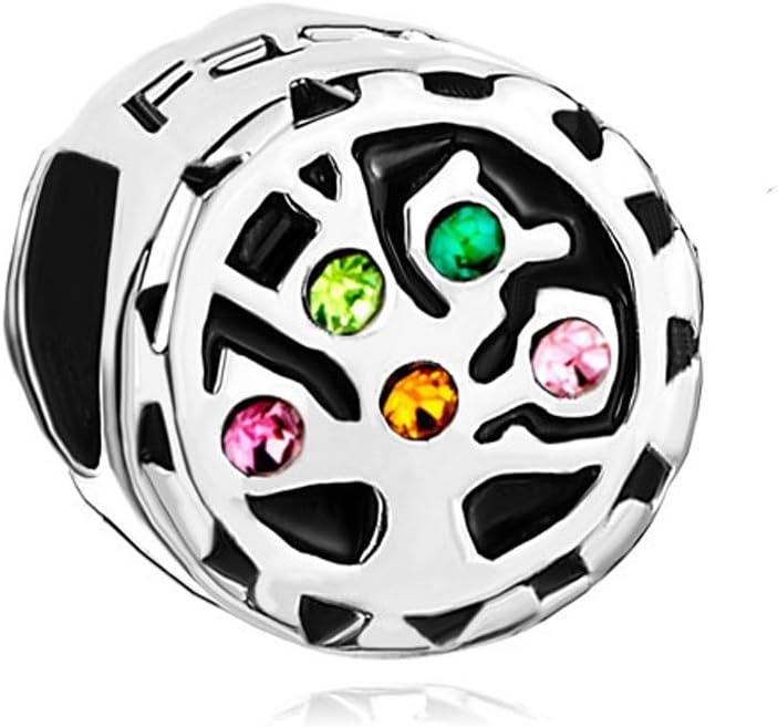 Pugster Family Tree of Life Crystal Spacer Birthstone Bead Fits Pandora Charms Bracelet