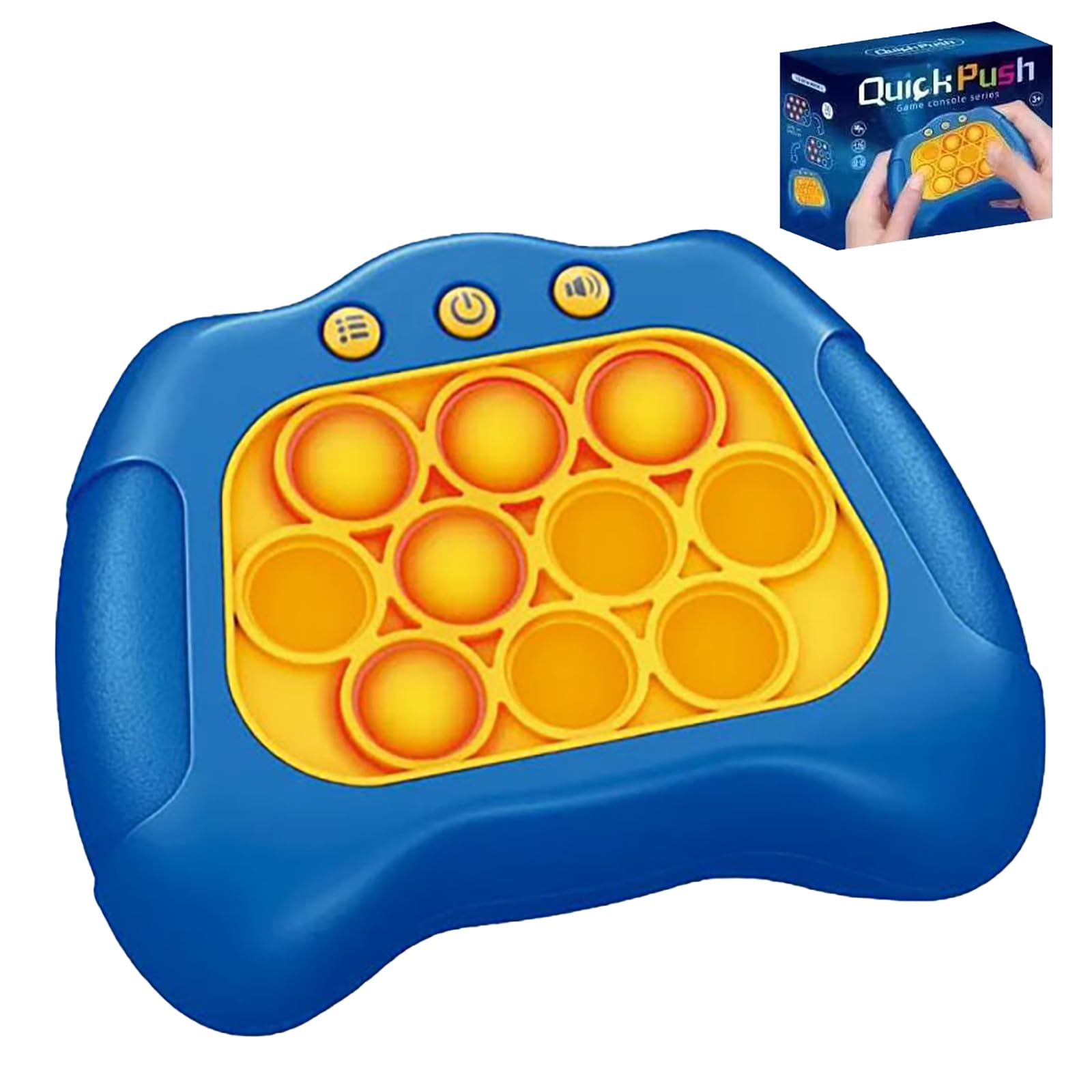 Aionly Pop Game Sensory Fidget Toys For Kids, Light Up Quick Push Game, Puzzle Bubble Game Controller Machine, Fast Push Gift for 6 7 8 9 10 Year Old Fun Present (Battery not included) (Blue-1) — image 1