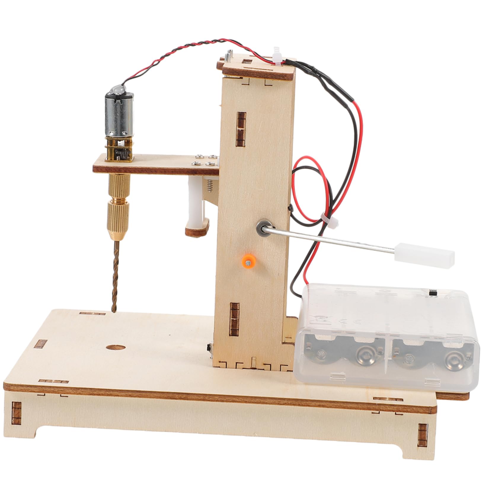 HAWILLOSCH 1 Set DIY Mini Drill Press Kit Tiny Drilling Machine for Woodworking Science Projects Compact Portable