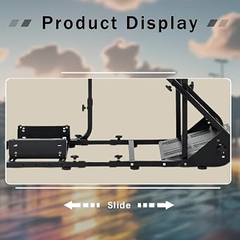Hmluxury Racing Wheel Stand Compatible with Fanatec, PXN, Thrustmaster, and Logitech Adjustable Driving Simulators, Excluding Handbrake, Pedals, and Monitor, Enhanced and Stable