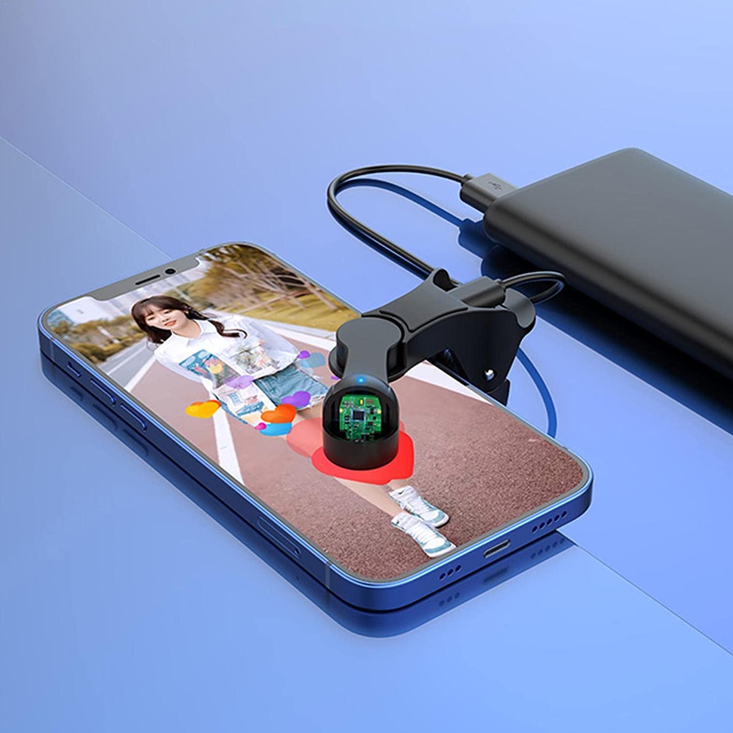 SYOSIClicker automático para Smartphone,Pulsador de Pantalla de Tableta - Simulador USB de Clic de Dedo simulado para Juego, transmisión en, Tarea de recompensa