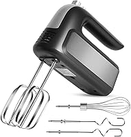 Wewymewo 400W 5-Speed Electric Hand Mixer with Turbo, Eject Button & 5 Stainless Steel Attachments for Dough, Cream, Eggs