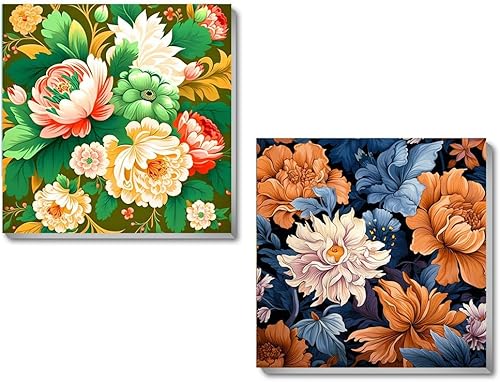 tigdtiu Paquete de 2 pinturas por números para adultos principiantes, kits de pintura por números para adultos en marco de lienzo, pintura por