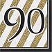 Black and Gold 90th Birthday Napkins, 48 ct