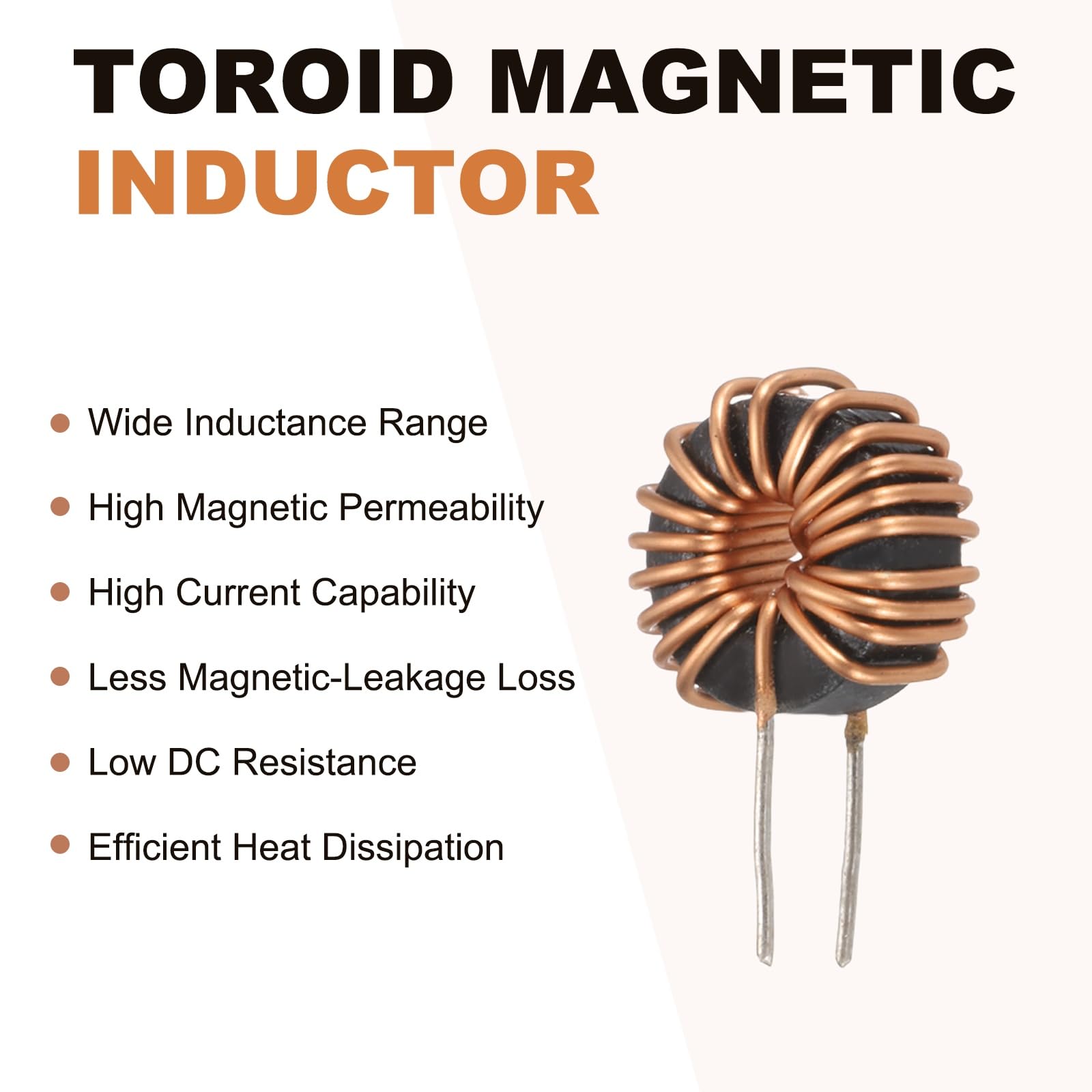 MECCANIXITY Lot de 12 bobines d'inductance toroïde 22 uH 5 A en fil de cuivre pour transformateurs, diamètre extérieur de 1,3 cm.