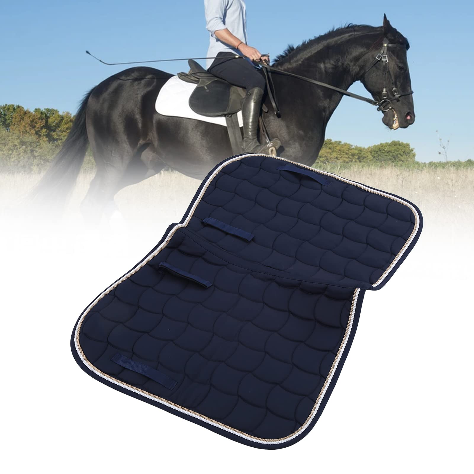 Mantilla Universal, Fuerte Doble Cuerda para Caballo Mantilla Ligera para Caballos(azul marino)