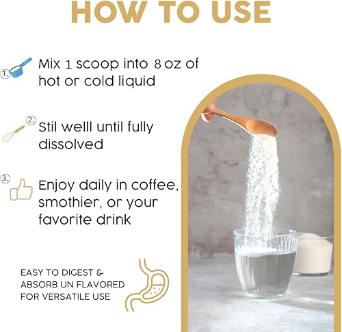 Miniatura 7 de Vital Life, polvo de péptidos de colágeno + 17 súper ingredientes, 1 libra, sabor a piña, apoya el cabello, la piel, las uñas, los huesos, las