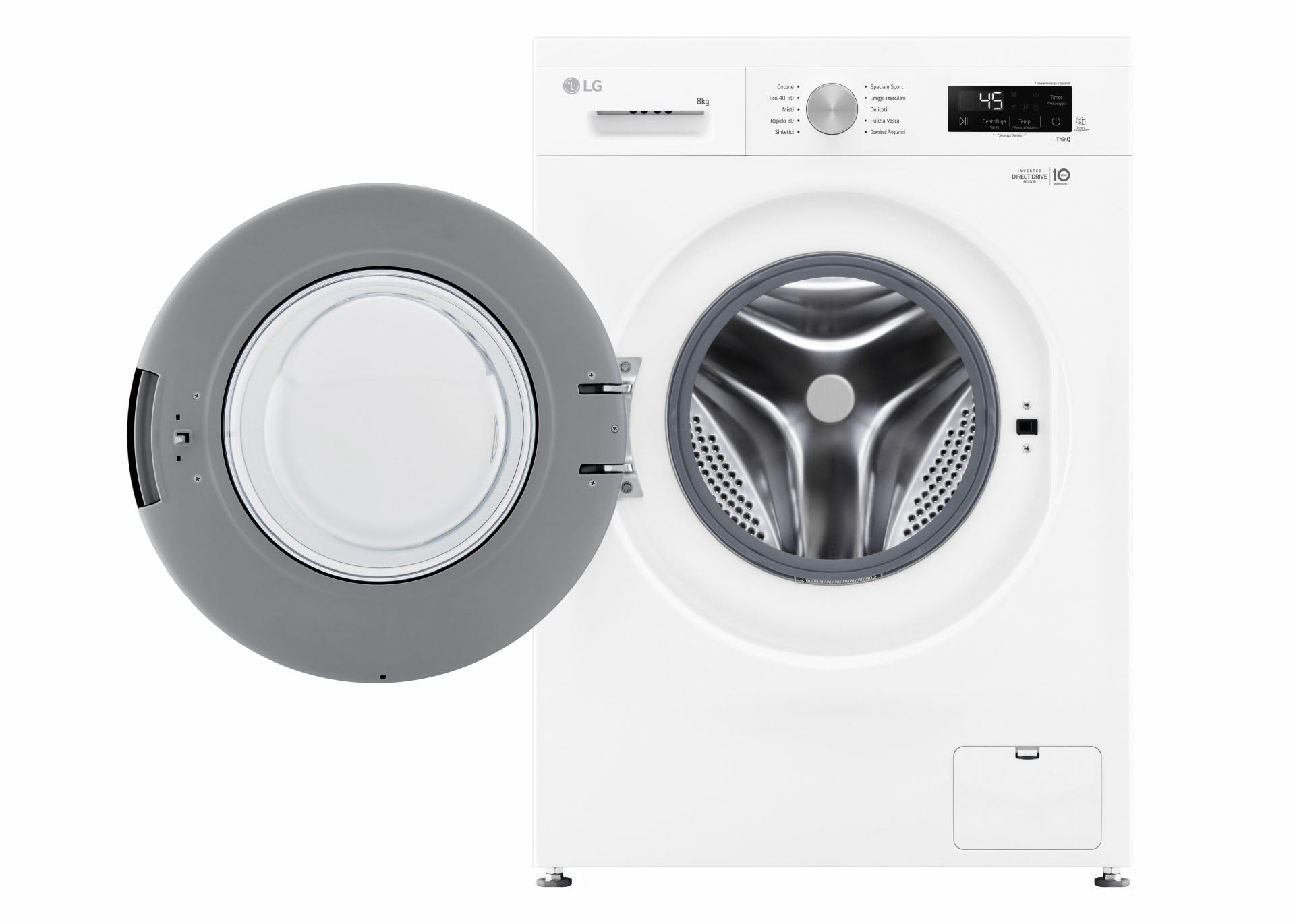 LG F4NX1008NWK Lavadora 8 kg de carga frontal Serie X1, Clase A, 1400 rpm, Wi-Fi, 6 Motion Direct Drive, lavado a vapor Allergy Care, libre instalación, Essence White