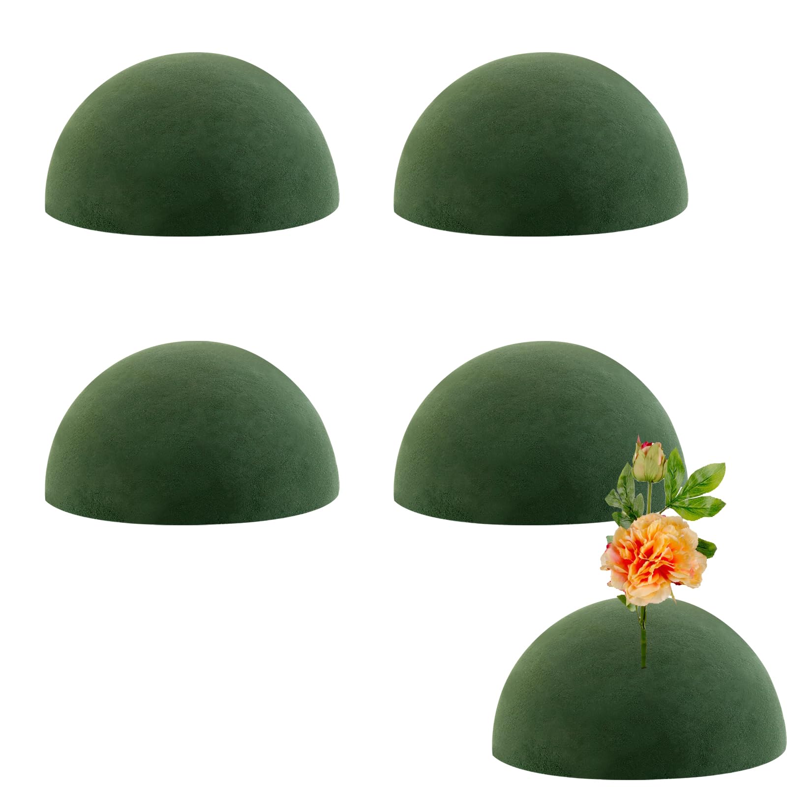 Demi-boules rondes en mousse verte 19 cm pour fixer facilement vos fausses plantes