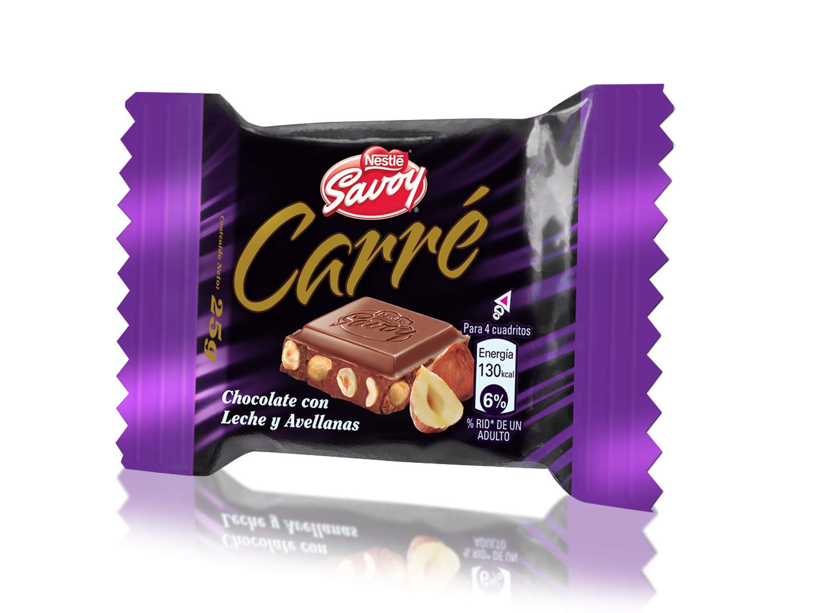 SAVOY CARRÉ Mini Avellanas Chocolate con Leche y Avellanas 16 Unidades de 25 g