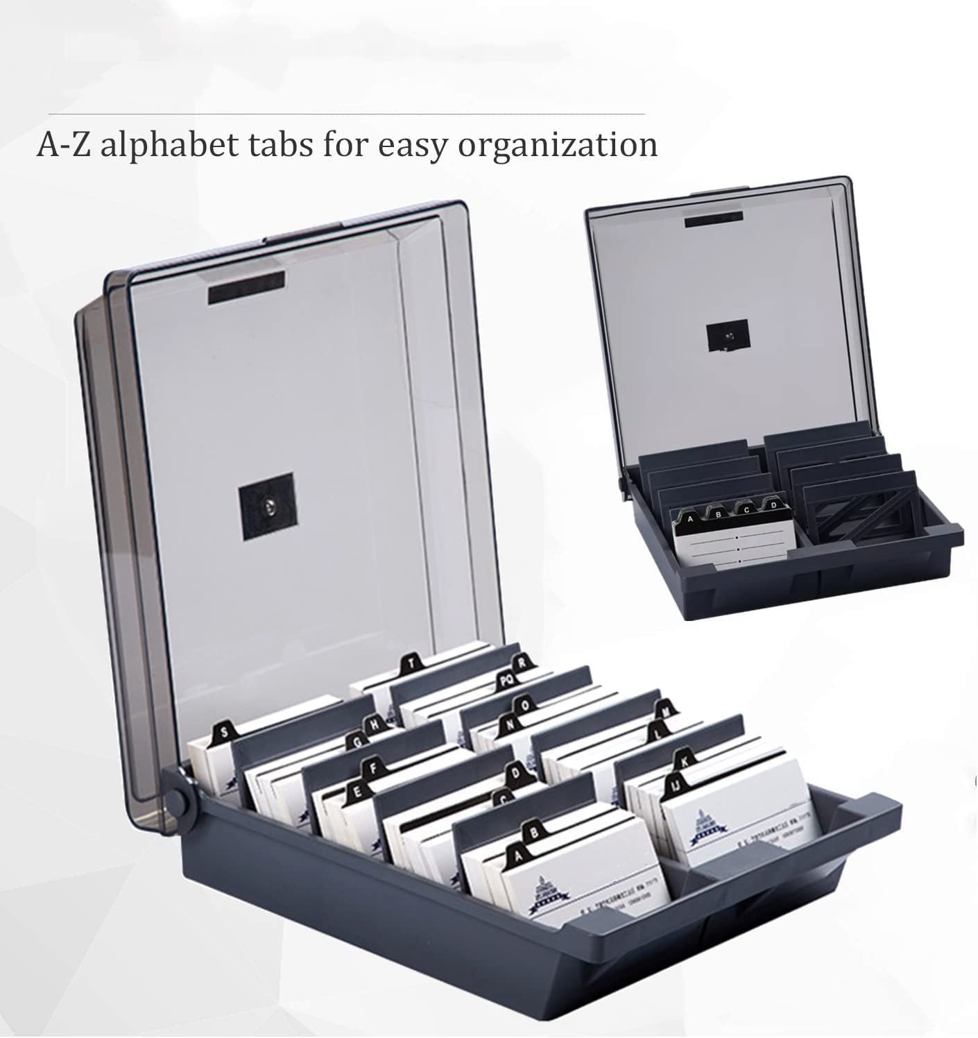 Nicoone Business Card Holder Box,Business Card Box with Dividers - Image 4