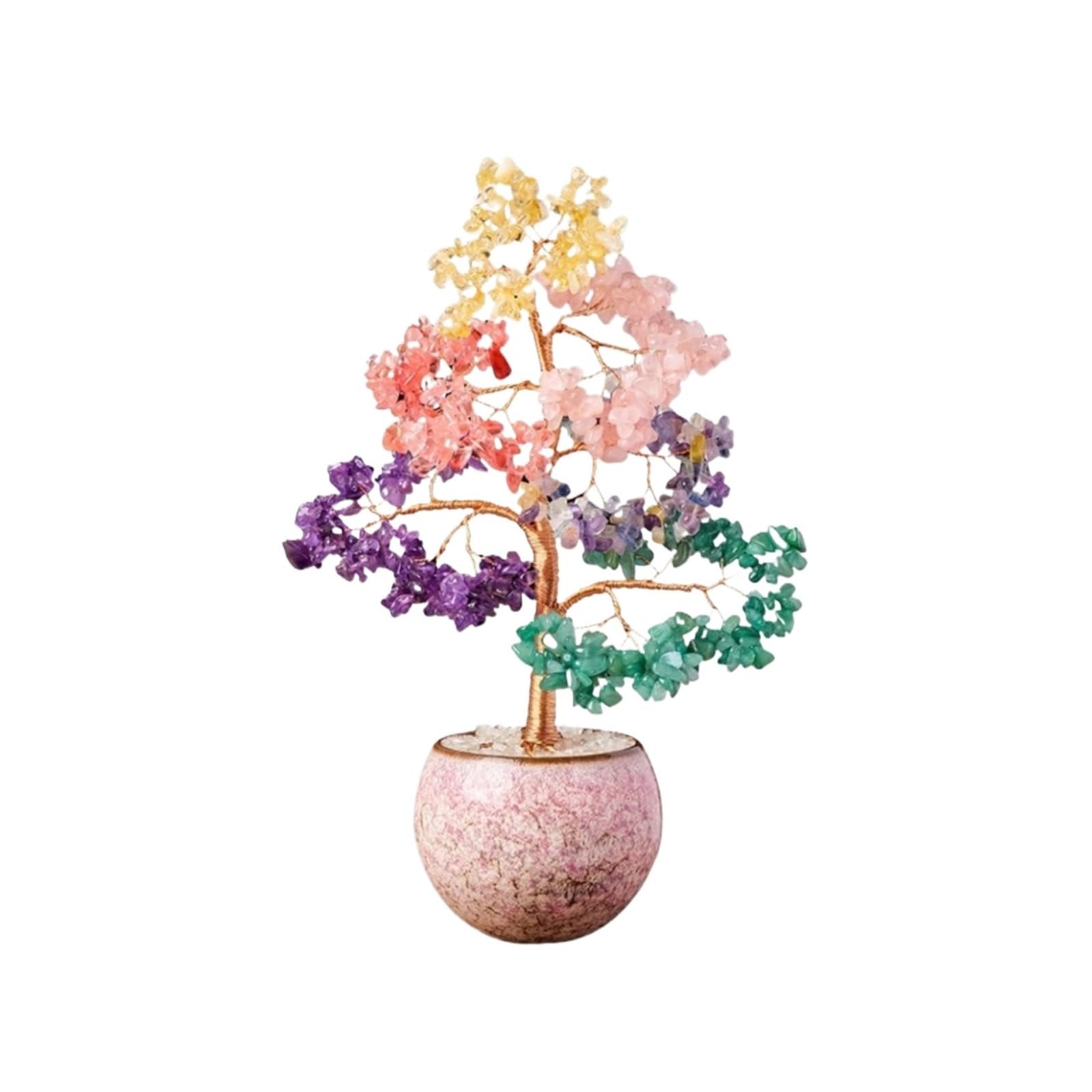 crystal tree， Feng Shui Money Gemstone Tree For Positive Crystal Attract Good Luck Home Decoration Fengshui Decorations