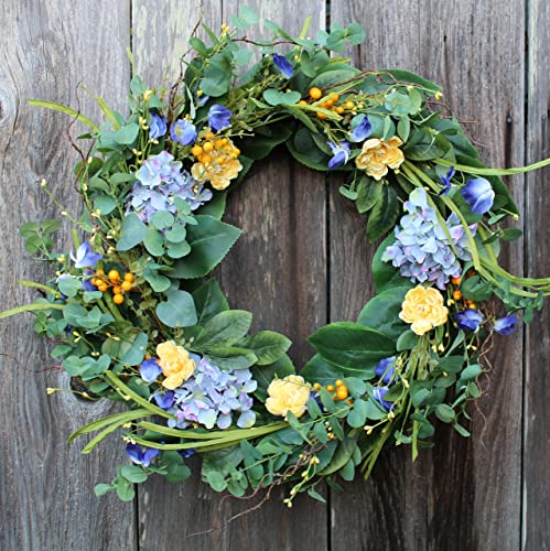 The Wreath Depot Aftonshire Silk Spring Front Door Wreath 24 Inch, Beautiful Full Handcrafted Spring Wreath, Designed In Usa, White Storage Gift Box Included, Measures True To Size #TOP4