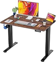 Vista 14 de PayLessHere Escritorio eléctrico de pie de 55 pulgadas con gran espacio y soporte para auriculares, escritorio de oficina con elevación eléctrica