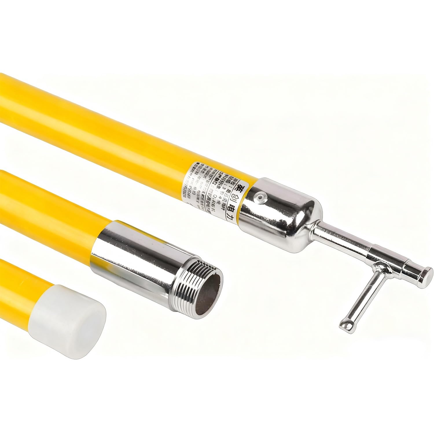 GTHTUHFD Electrical Hook, Insulated Extension Pole With Hook, Non-Conductive, For Safe Work On Overhead Power Lines,Yellow-35kv 4-Section 4m/13f