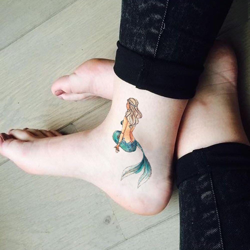 TAFLYMermaid Temporary Tattoo Sticker Body Art Waterproof Fake Tatoo 5 Sheets