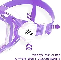 Vista 5 de Seago Kids Swim Goggles Snorkel Diving Mask for Youth(5-15), Anti-Fog 180° Clear View