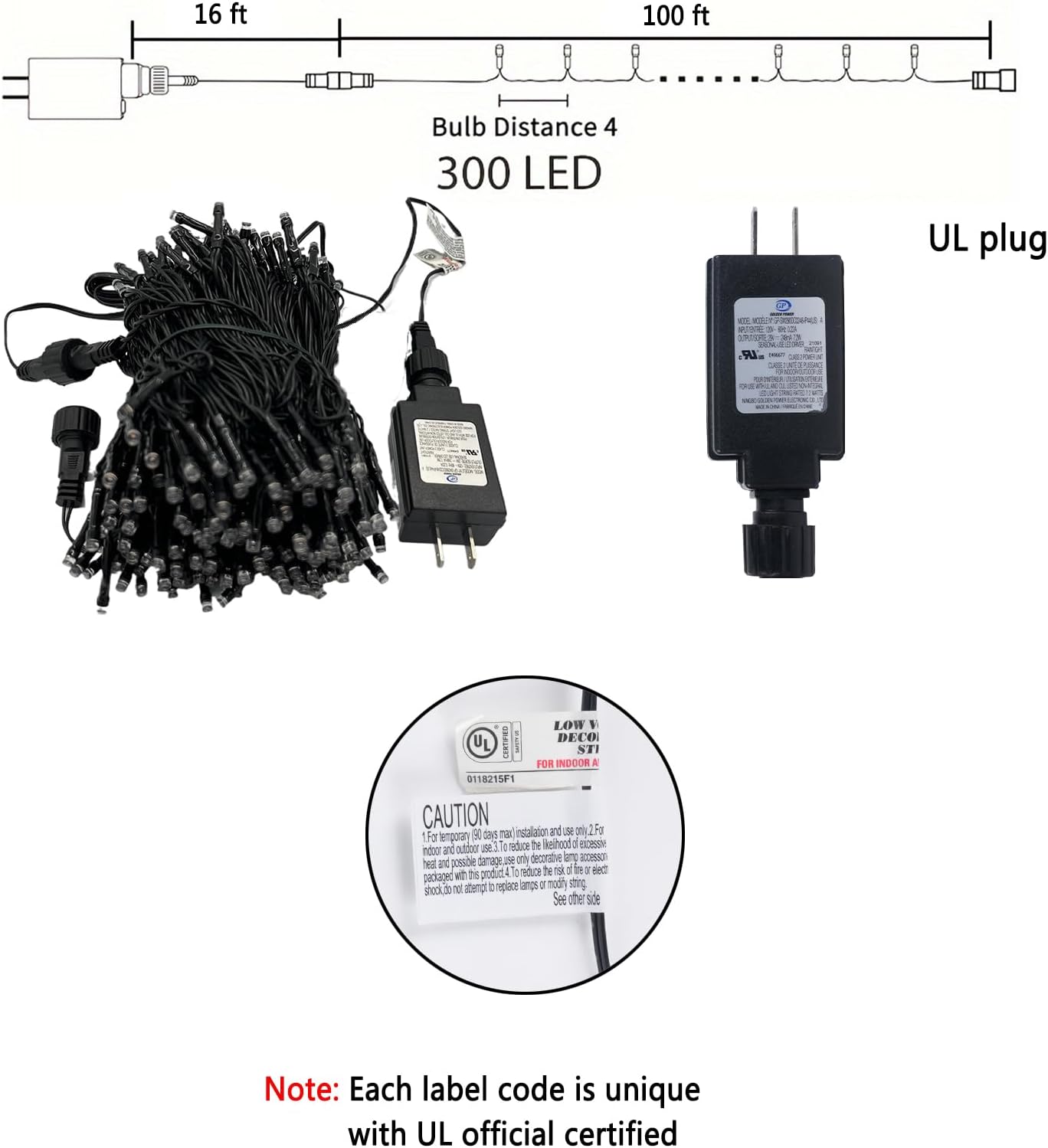 Kwaiffeo White Christmas Lights, 100ft 300LED Connectable Waterproof String Light Outdoor Indoor, 8 Modes Twinkle Light for Room Bedroom Wedding Holiday Outside Tree Decorations