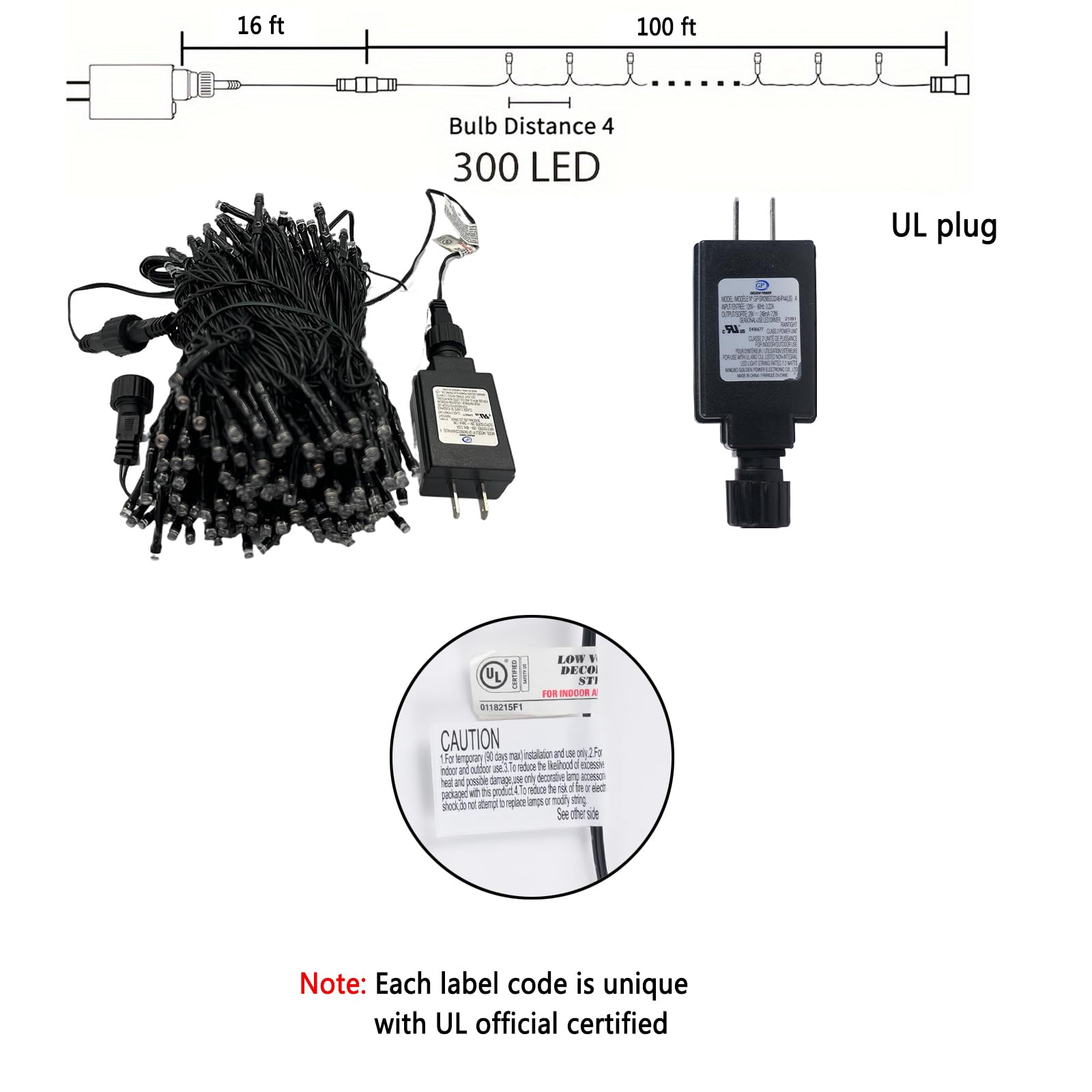 Kwaiffeo White Christmas Lights, 100ft 300LED Connectable Waterproof String Light Outdoor Indoor, 8 Modes Twinkle Light for Room Bedroom Wedding Holiday Outside Tree Decorations