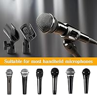 Vista 8 de Soporte universal de clip de micrófono de 3 piezas, soporte de micrófono ajustable para soporte con 2 piezas de adaptador de tornillo macho de 5/8