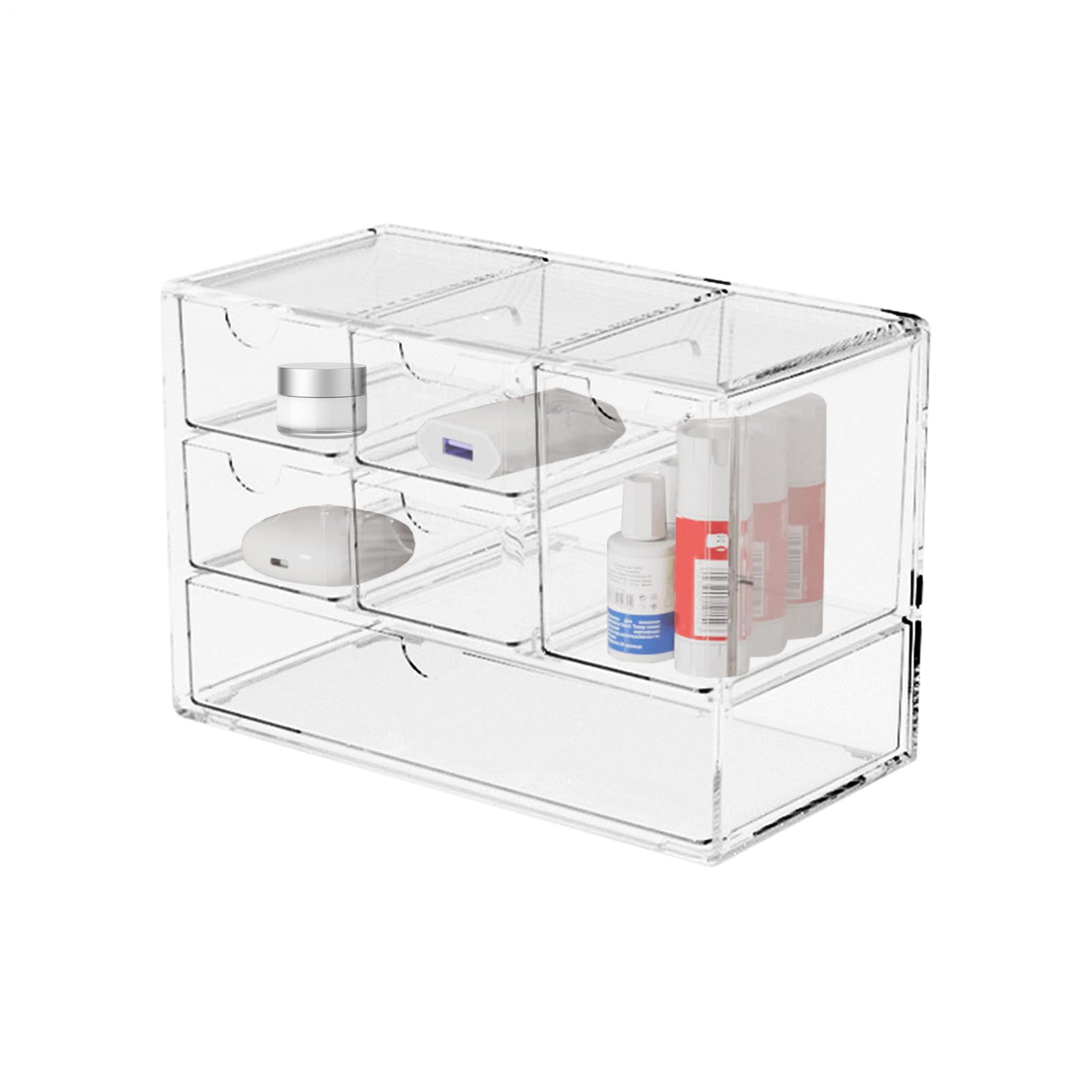 Desktop Organizer With Drawers Transparent Acrylic Desktop Clear Storage