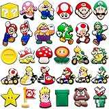 30Pcs Cute Shoe Charms for Croc, Cartoon Shoe Decoration for Shoes Bracelet Wristband Clog Sandals Birthday Party Favors