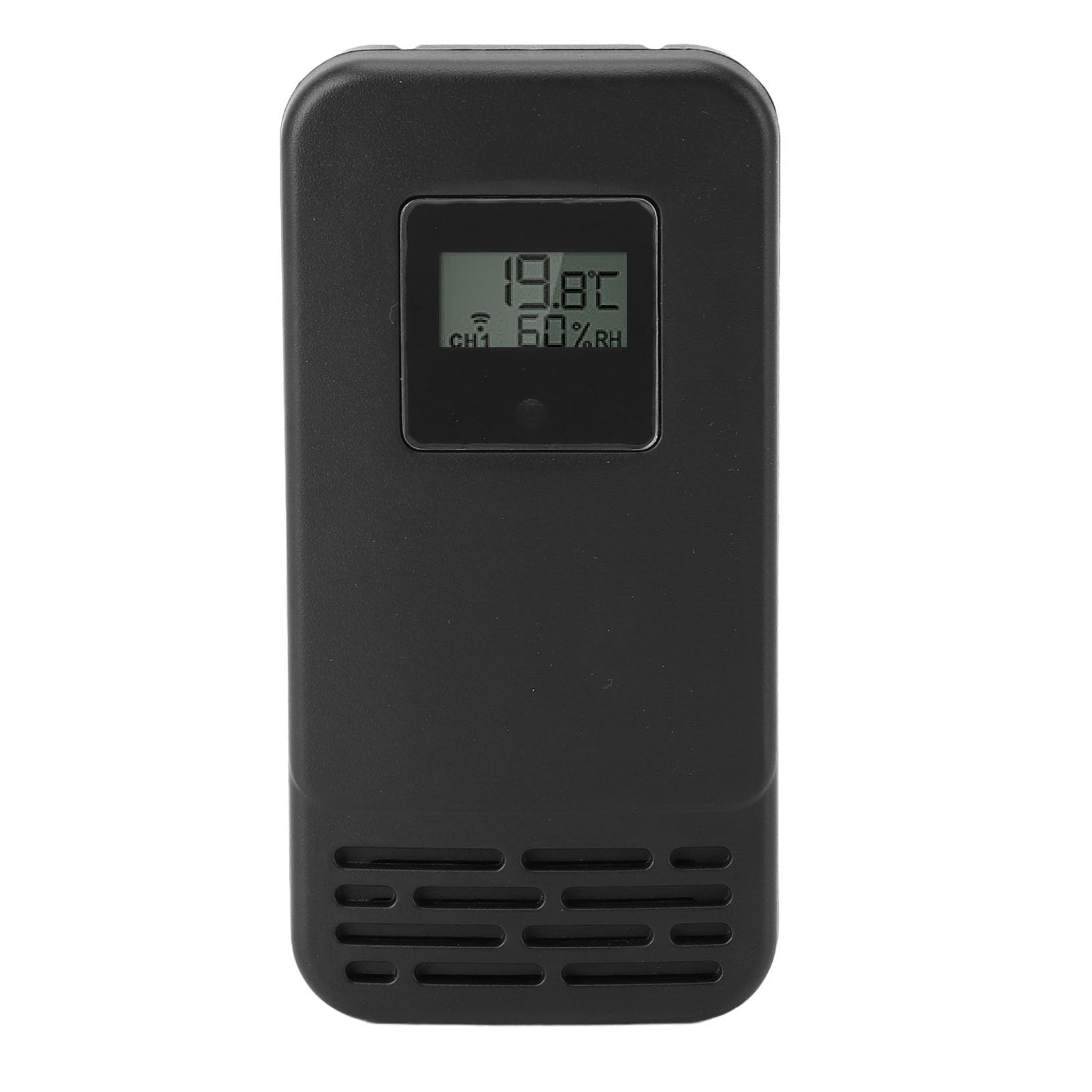 Hygrometer, Thermometer, Hintergrundbeleuchtung, Touchscreen-Taste, Wettervorhersage, Temperatur, Luftfeuchtigkeit, Messgerät für drinnen und draußen, Wohnzimmer, Schlafzim (Schwarz)