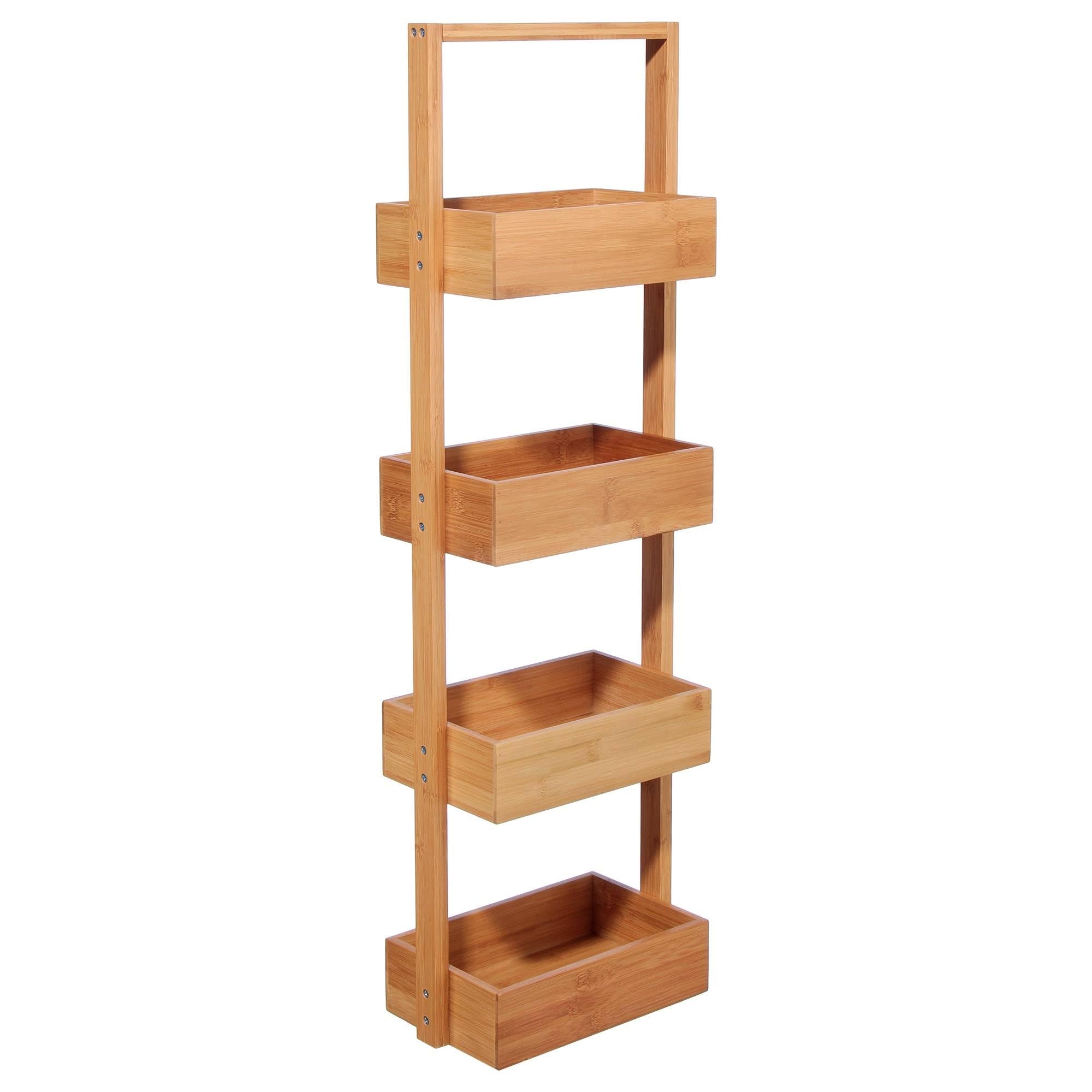 WELL HOME MOBILIARIO & DECORACIÓN Bamboo Bathroom Organizer 4 Tier