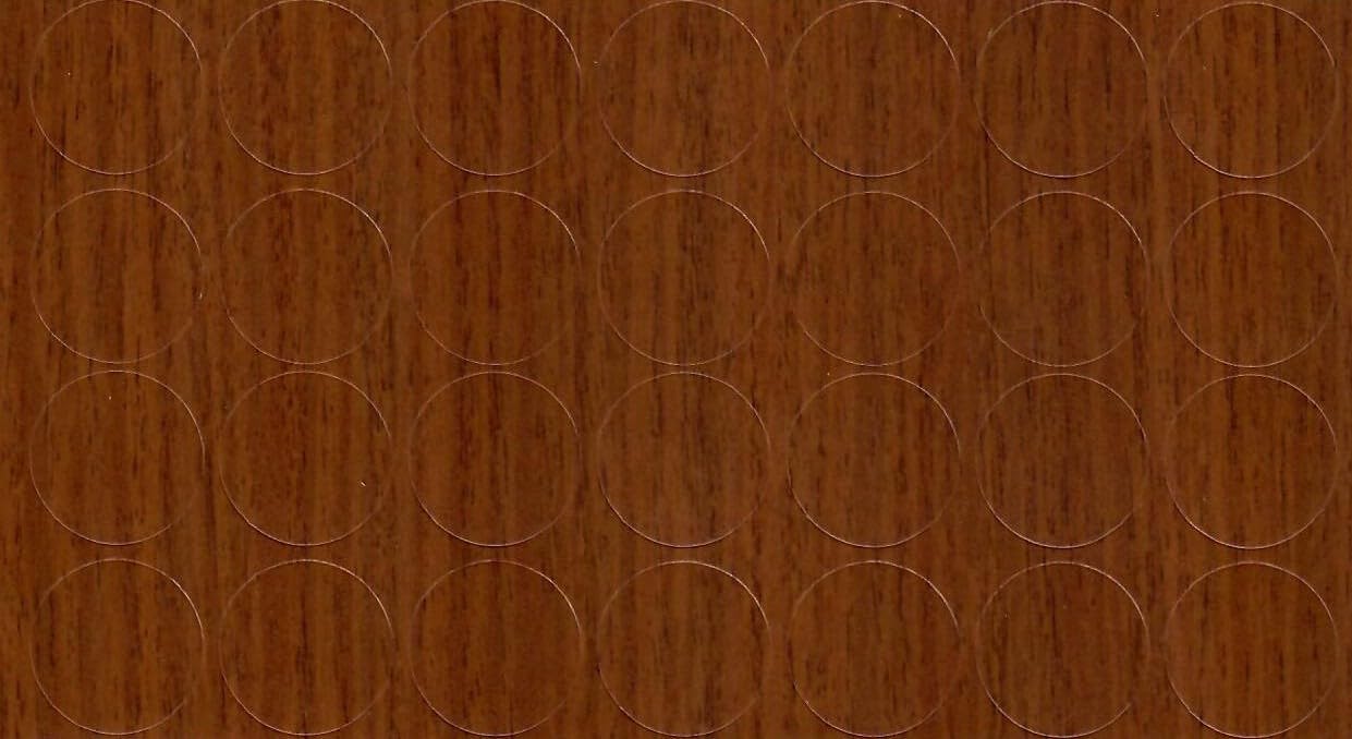 Foldecor Ecco Walnut 20Mm Self-Adhesive Furniture Screw Hole Cover Caps 28 Pcs, Acrylic, Durable, Thin, Perfect For Shelves, Camlock, Confirmates, Egger Compatible