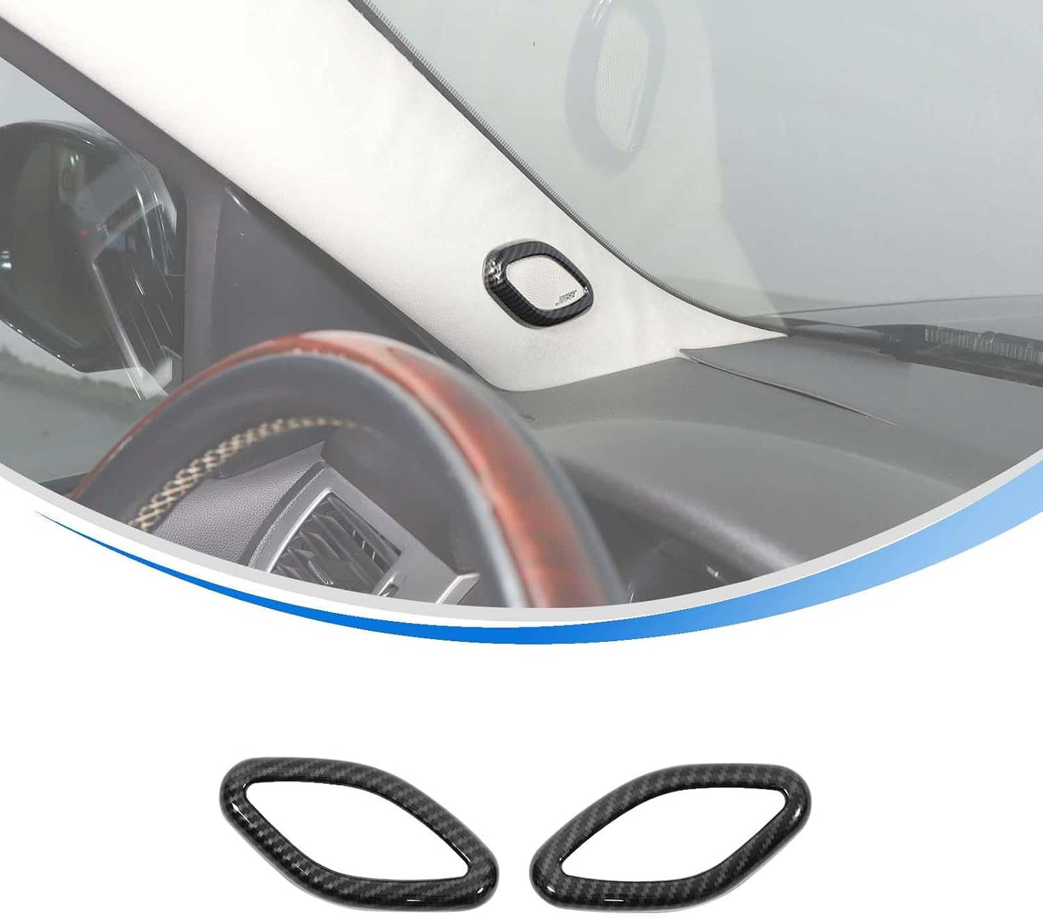 A Pillar Speaker Frame Trim Compatible with Cadillac Escalade 2007-2014, A Pillar Audio Horn Frame Cover Decoration Accessories ABS Plastic 2PCS