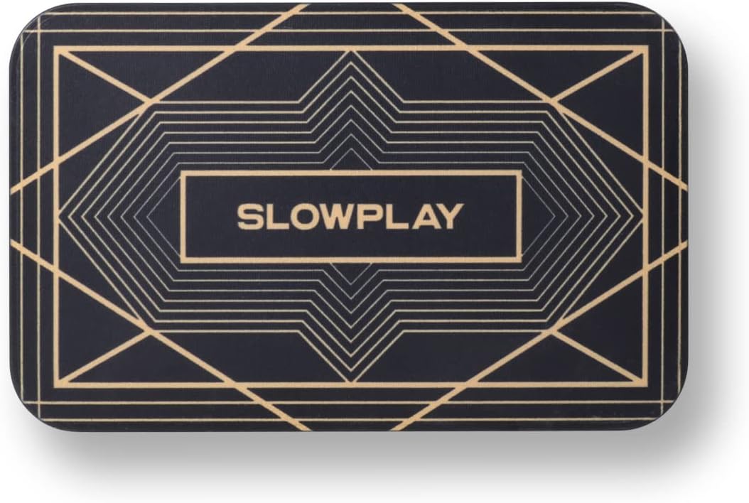 SLOWPLAY Rectangular Poker Chips Plaques, Pack of 10 Pcs, European Style Professional Plaques Without Denomination, 34-Gram Ceramic Composite, Black