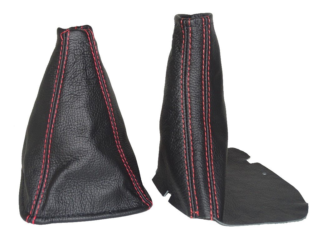 The Tuning-Shop for Toyota JZX Chaser 1996-2001 Shift & E Brake Boot Black Leather RED Stitching