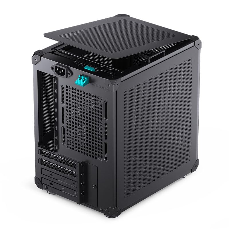 Jonsbo C6-ITX Case PC Mini-Tower Nero – compatto, Mini-ITX, GPU fino a 255 mm, dissipatore CPU fino a 75 mm, fino a 3 ventole, USB-C frontale I/O