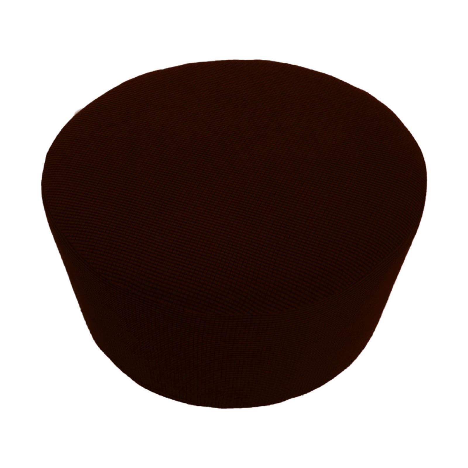 Lixsazse Coffee Stretch Ottoman Covers Slip Cover High Elasticity Slipcover For Round Ottoman Freshen Up Interior Decoration. Round Slipcover Stool Furniture, 48-55Cm