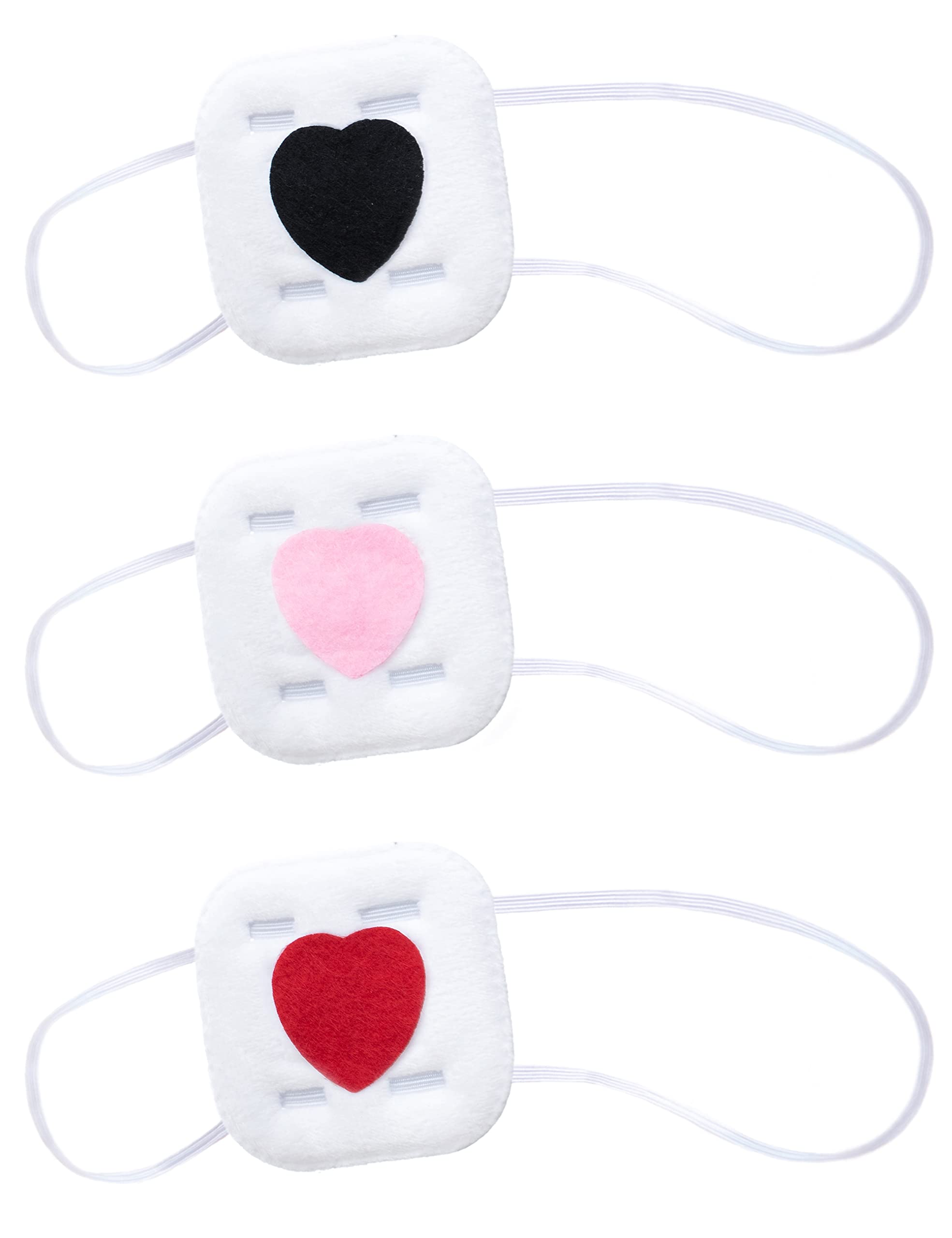 Anime 3pcs Heart Shape Novelty Prop Role Soft Single-Eyed Eyepatch Cosplay Costume Accessories