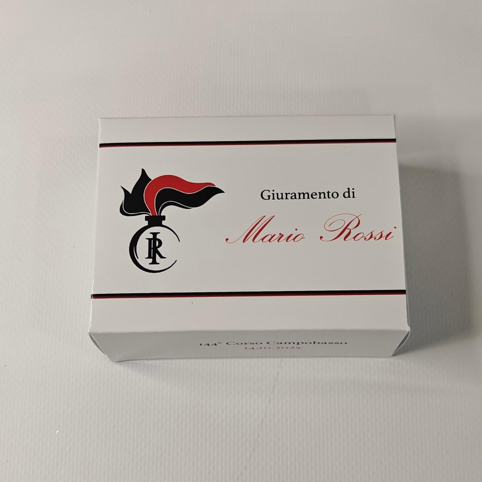 Scatole Porta confetti Personalizzate (nome, corso, data), Giuramento Forze Armate - Carabinieri - Made in Italy -10 pz - Bomboniera o segnaposto originale, ideale per cerimonie, feste e ricordo.