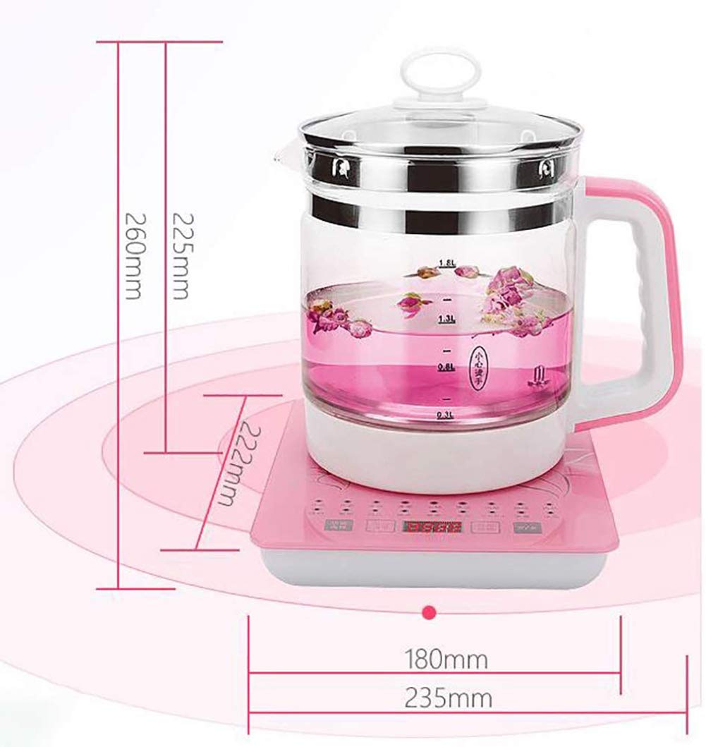 ADITAM Hervidor de Agua eléctrico 1,8 l, Tetera de Cristal, Tetera multifunción, Tetera eléctrica de Cristal espesante automático, Tetera Double The Comfort