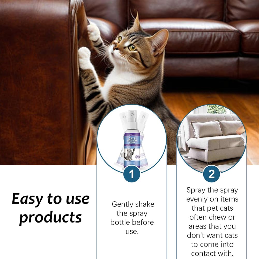 Rakiuty Spray Antiarañazos Gatos,Spray Antiarañazos,Sprays Arañazos Gatos,Sprays Educador Gatos Antiarañazos,100 ml